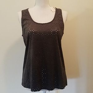 NWT Sans Souci suede tank top